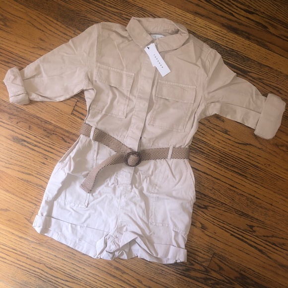 TOPSHOP Khaki Belted Utility Romper - Picture 7 of 7
